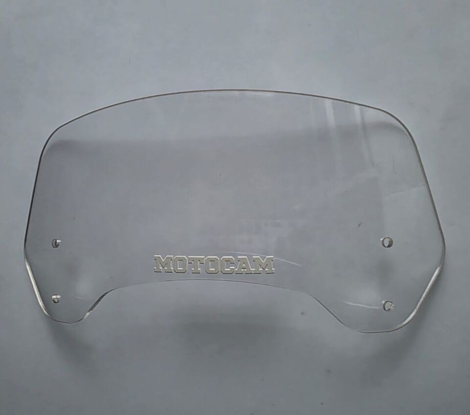 MOTOCAM Rüzgar Saptırıcı Deflektör Camı 2 Delikli 3.5cm 35x12cm Şeffaf Renkli   (APARATSIZDIR)