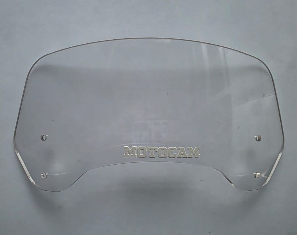 MOTOCAM Rüzgar Saptırıcı Deflektör Camı 2 Delikli 3.5cm 35x12cm Şeffaf Renkli   (APARATSIZDIR)