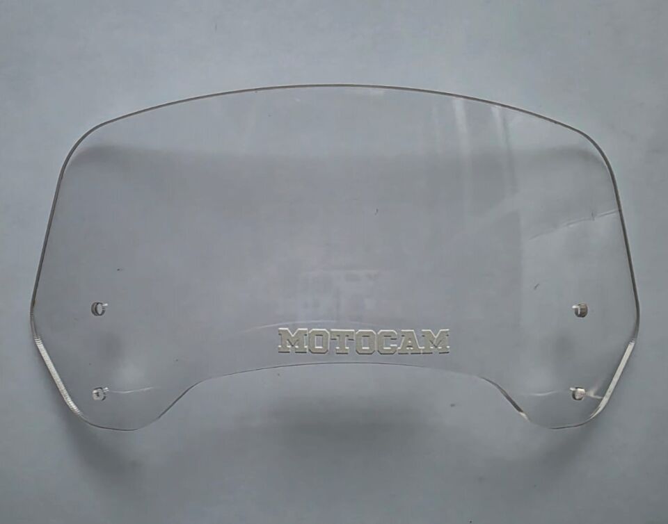 MOTOCAM Rüzgar Saptırıcı Deflektör Camı 2 Delikli 3.5cm 35x12cm Şeffaf Renkli   (APARATSIZDIR)