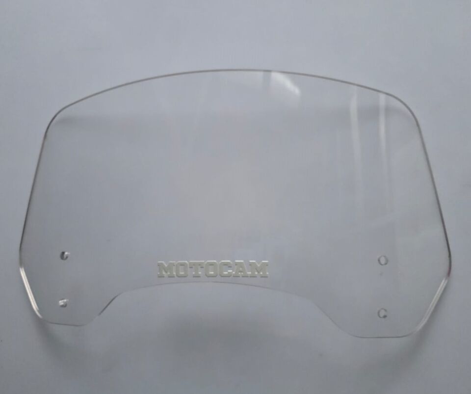 MOTOCAM Rüzgar Saptırıcı Deflektör Camı 2 Delikli 3.5cm 35x15cm Şeffaf Renkli   (APARATSIZDIR)
