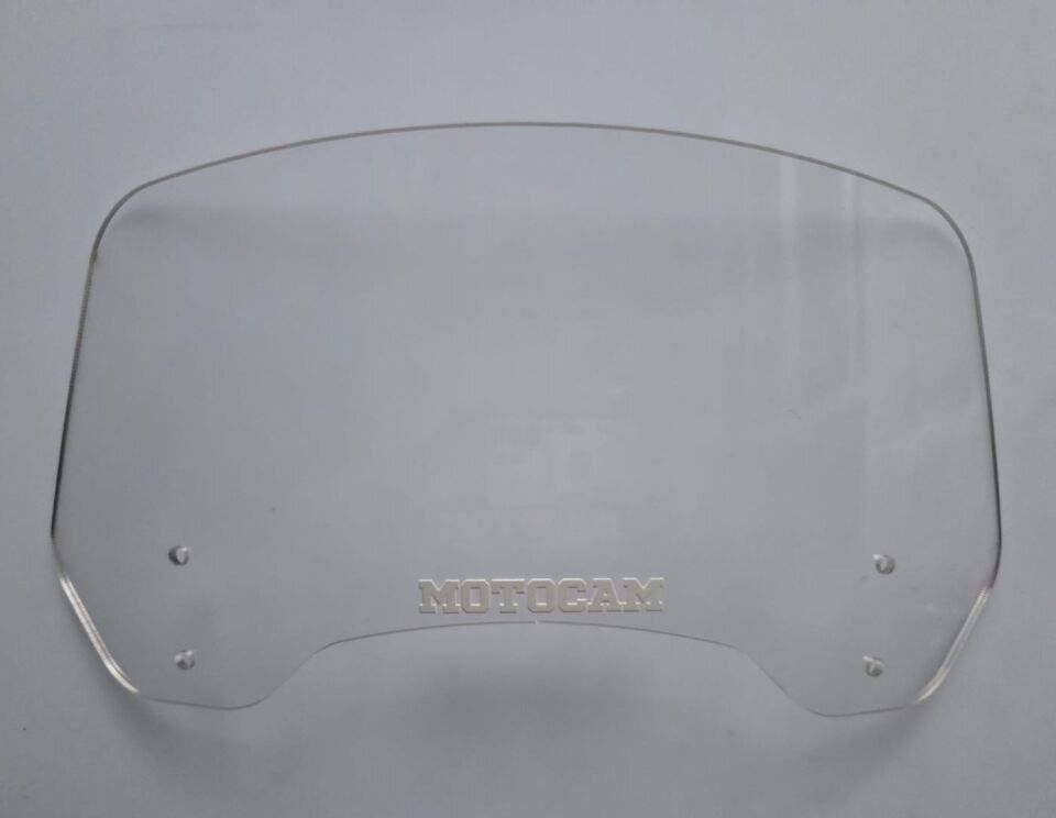 MOTOCAM Rüzgar Saptırıcı Deflektör Camı 2 Delikli 3.5cm 35x15cm Şeffaf Renkli   (APARATSIZDIR)