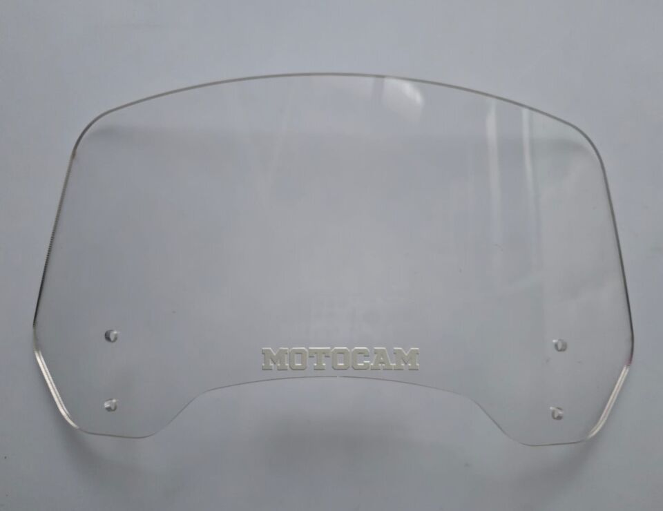MOTOCAM Rüzgar Saptırıcı Deflektör Camı 2 Delikli 3.5cm 35x15cm Şeffaf Renkli   (APARATSIZDIR)