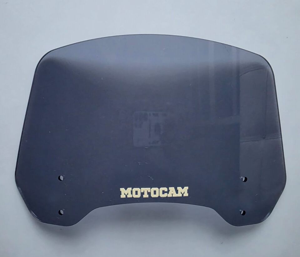 MOTOCAM Rüzgar Saptırıcı Deflektör Camı 2 Delikli 3.5cm 35x18cm Füme Renkli   (APARATSIZDIR)