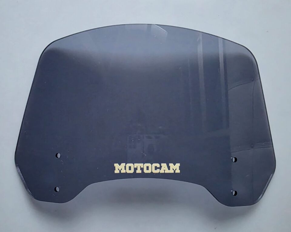MOTOCAM Rüzgar Saptırıcı Deflektör Camı 2 Delikli 3.5cm 35x18cm Füme Renkli   (APARATSIZDIR)