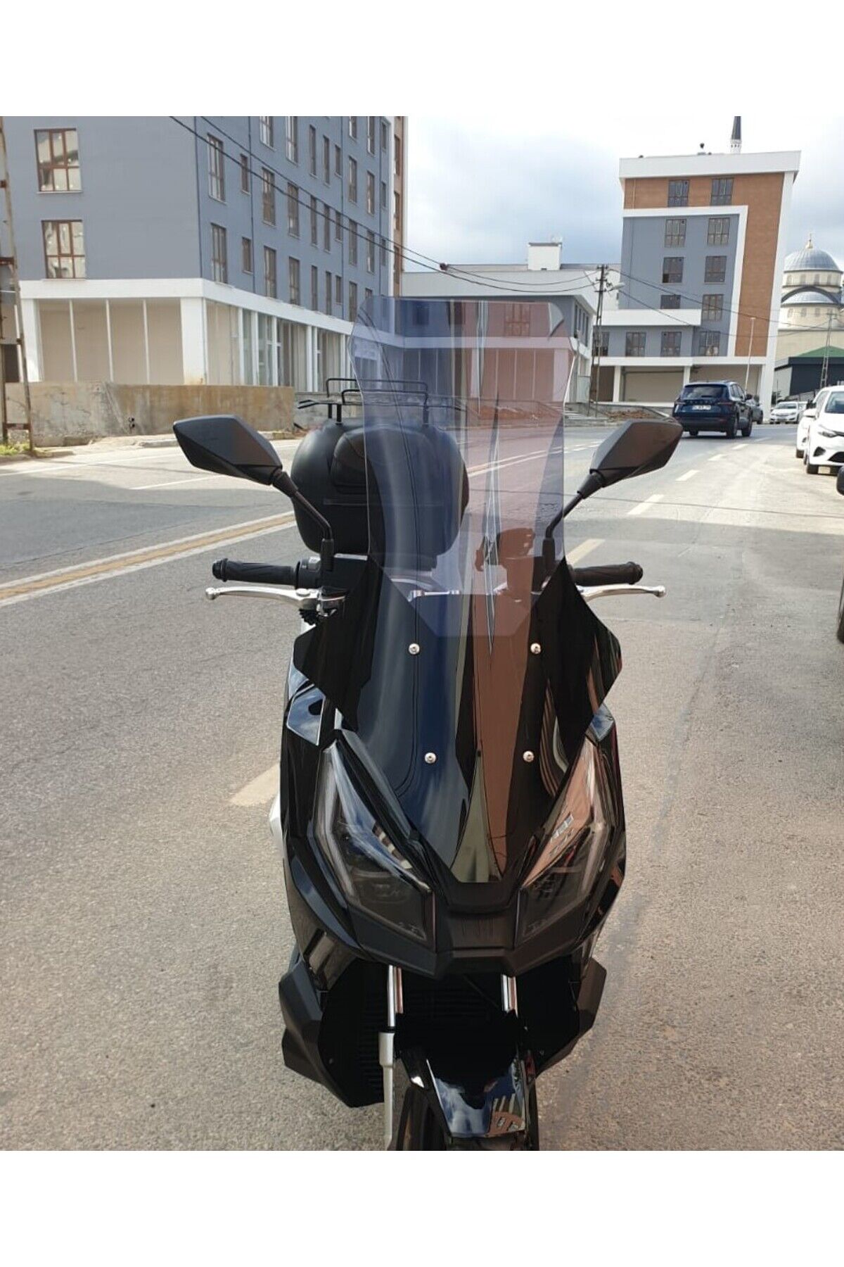 MOTOCAM TVS Apache Ventro 150 Siperlik Ön Cam 2023-2025 Model 78cm Füme Renkli 4mm