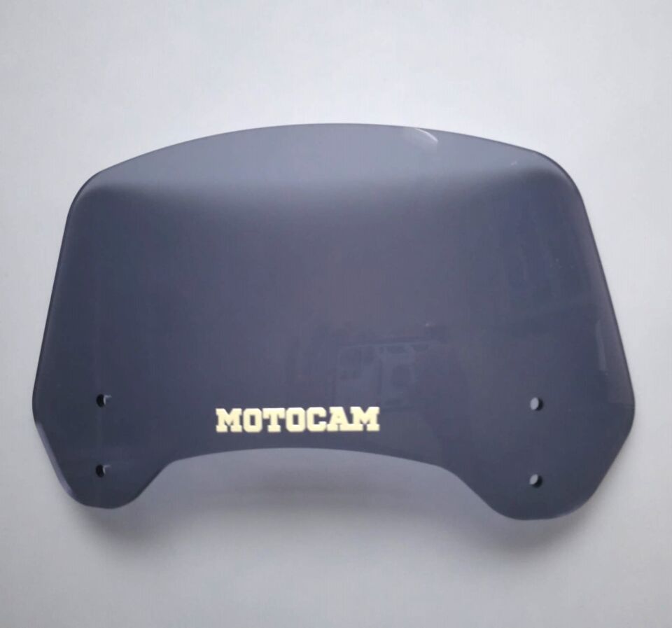 MOTOCAM Rüzgar Saptırıcı Deflektör Camı 2 Delikli 4cm 32x15cm Füme Renkli   (APARATSIZDIR)