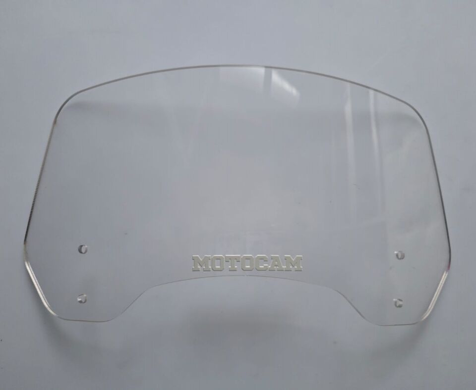 MOTOCAM Rüzgar Saptırıcı Deflektör Camı 2 Delikli 4cm 32x15cm Şeffaf Renkli   (APARATSIZDIR)