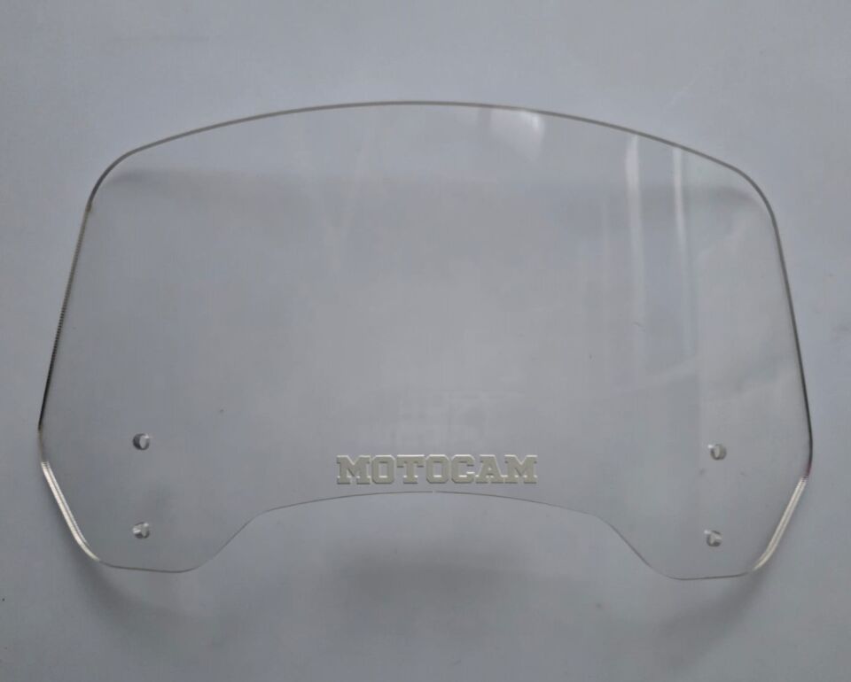 MOTOCAM Rüzgar Saptırıcı Deflektör Camı 2 Delikli 4cm 32x15cm Şeffaf Renkli   (APARATSIZDIR)