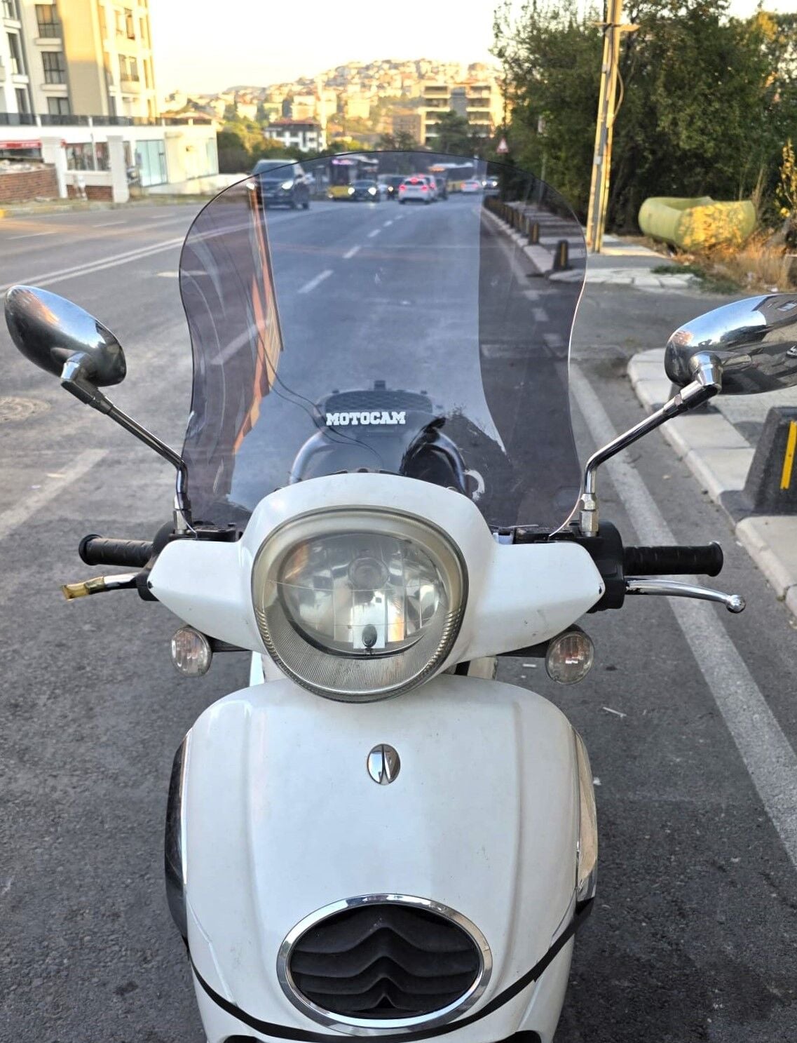 MOTOCAM Aprilia Scarabeo 200 İe Ön Cam 35cm 2008-2015 Model Füme Renkli 4mm