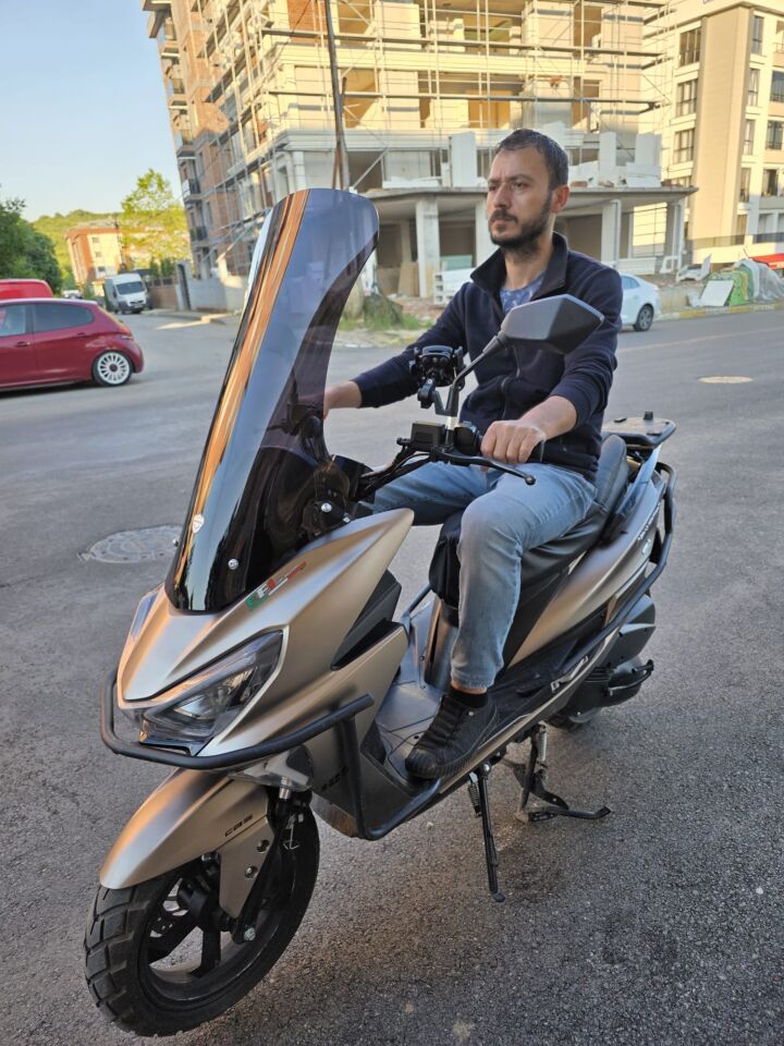 MOTOCAM RKS Newlight PRO Ön Cam 2023-2026 Model 75cm Siyah Renkli 4mm UZUN BOYLU