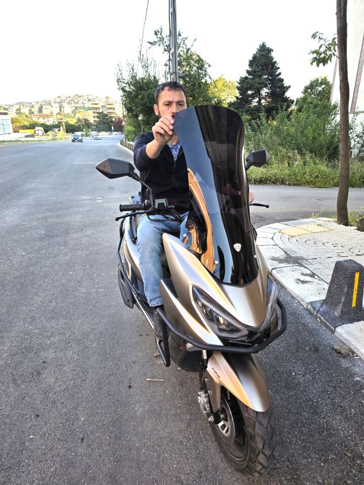 MOTOCAM RKS Newlight PRO Ön Cam 2023-2026 Model 75cm Siyah Renkli 4mm UZUN BOYLU