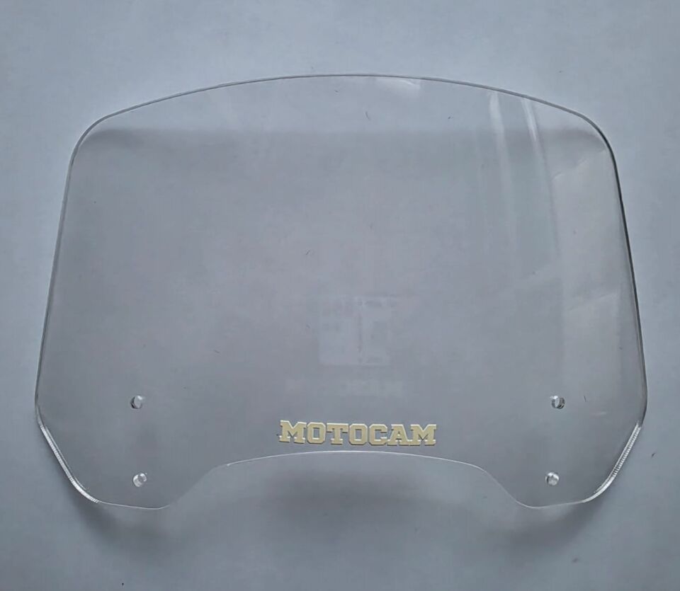 MOTOCAM Rüzgar Saptırıcı Deflektör Camı 2 Delikli 4cm 32x18cm Şeffaf Renkli   (APARATSIZDIR)