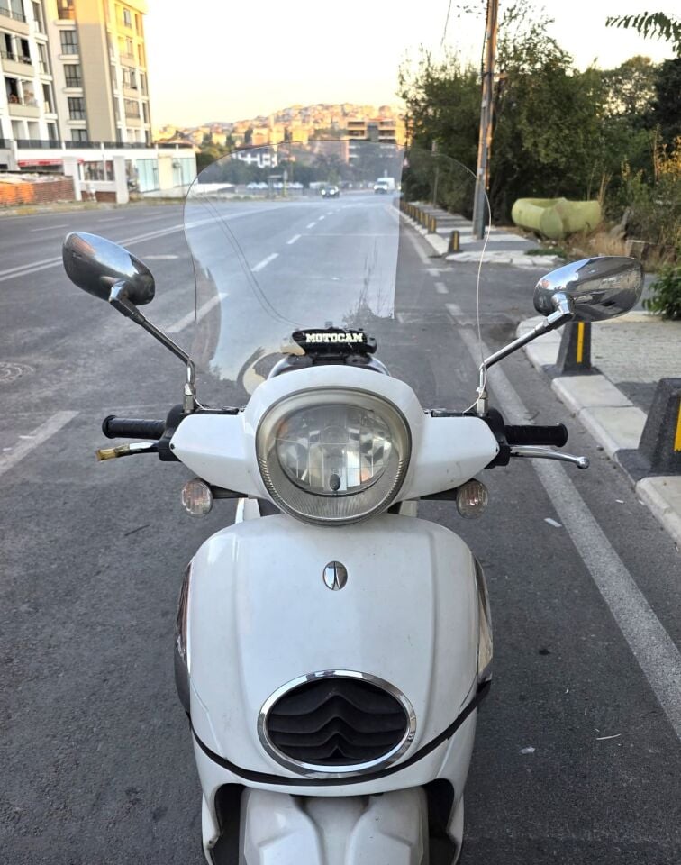 MOTOCAM Aprilia Scarabeo 200 İe Ön Cam 35cm 2008-2015 Model Şeffaf Renkli 4mm