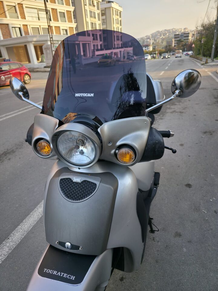 MOTOCAM Aprilia Scarabeo 200 Ön Cam 45cm 2002-2007 Model Siyah Renkli 4mm
