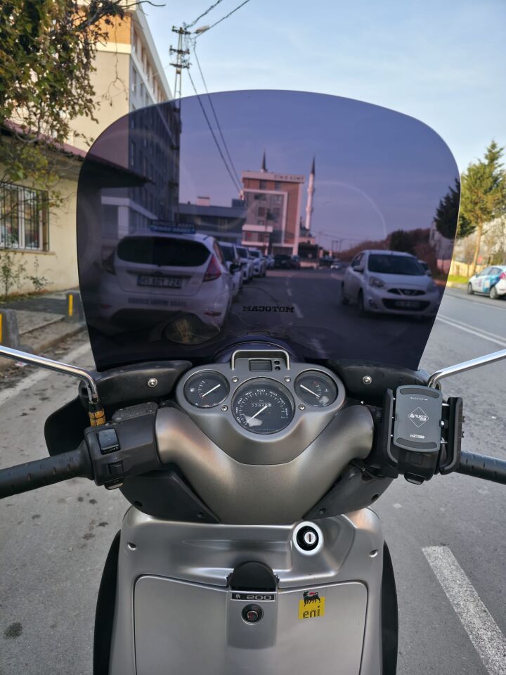 MOTOCAM Aprilia Scarabeo 200 Ön Cam 45cm 2002-2007 Model Siyah Renkli 4mm