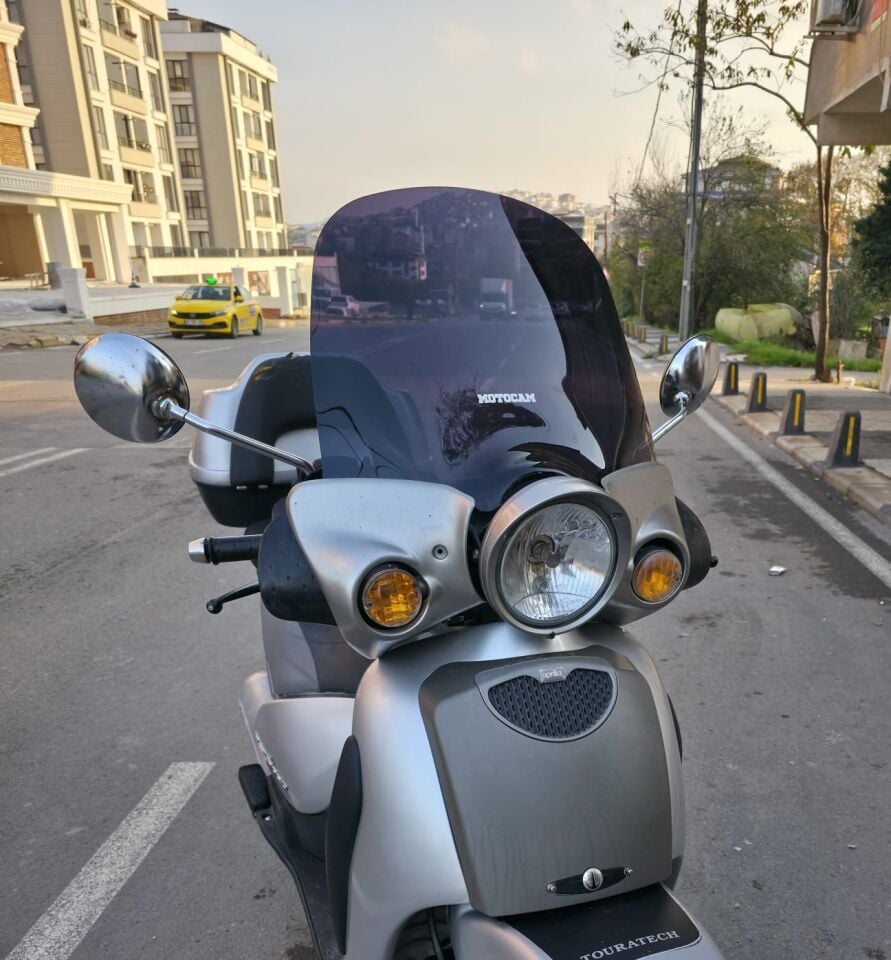 MOTOCAM Aprilia Scarabeo 200 Ön Cam 45cm 2002-2007 Model Siyah Renkli 4mm