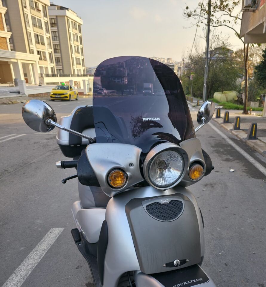 MOTOCAM Aprilia Scarabeo 200 Ön Cam 45cm 2002-2007 Model Siyah Renkli 4mm