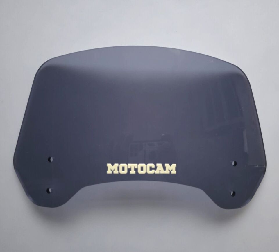 MOTOCAM Rüzgar Saptırıcı Deflektör Camı 2 Delikli 4cm 35x15cm Füme Renkli   (APARATSIZDIR)