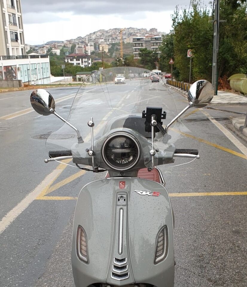 MOTOCAM RKS Pride 125 Ön Cam 2023-2026 Model 39cm Şeffaf Renkli 4mm Elcikli APARATSIZ