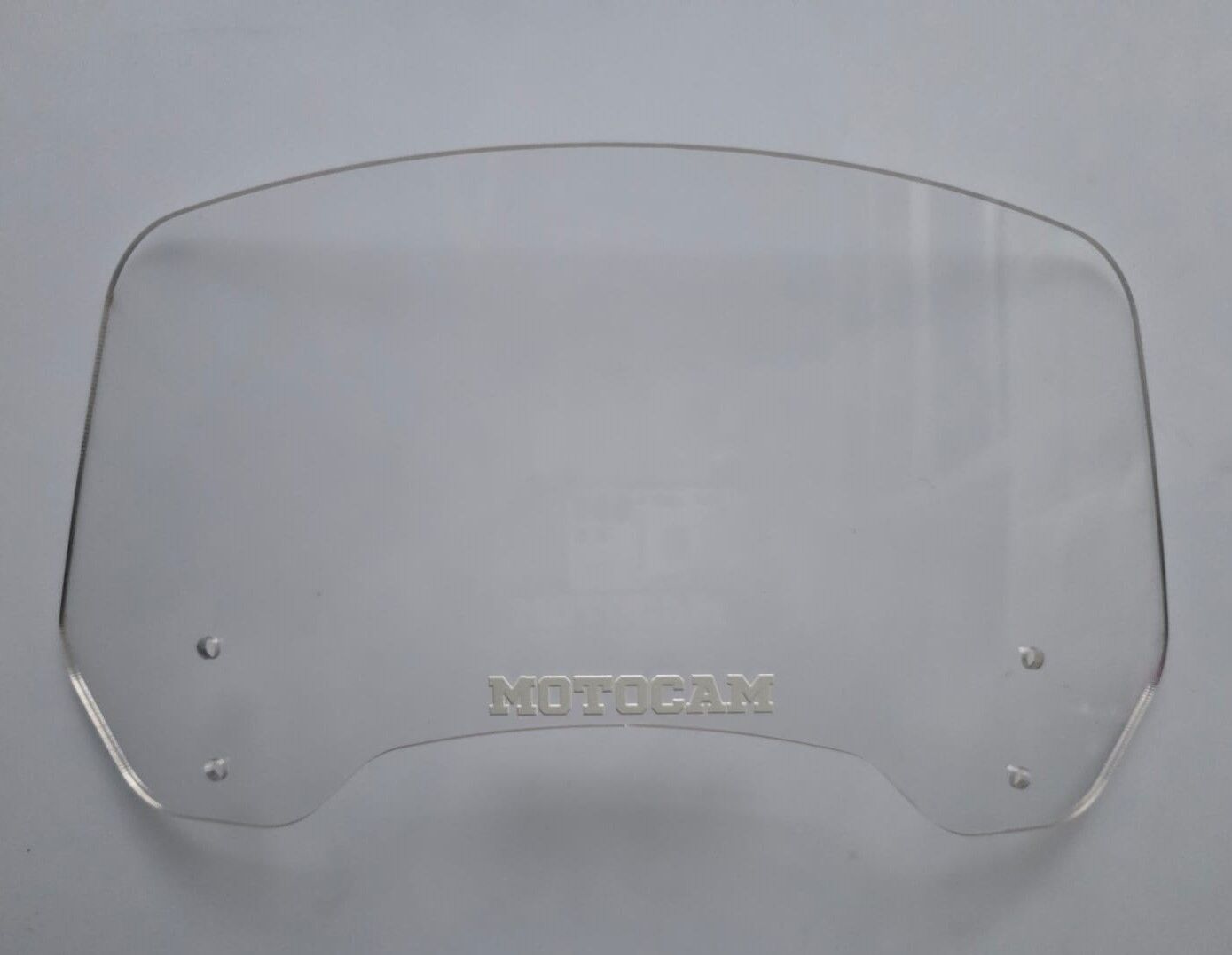 MOTOCAM Rüzgar Saptırıcı Deflektör Camı 2 Delikli 4cm 35x15cm Şeffaf Renkli   (APARATSIZDIR)