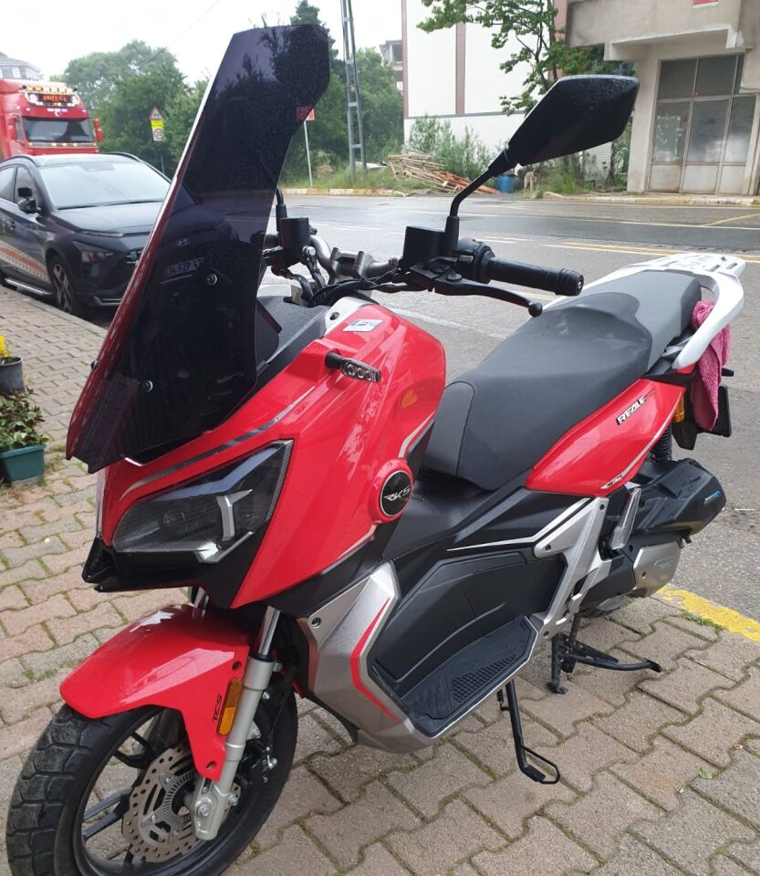 MOTOCAM RKS Reale 125 Ön Cam 2023-2026 Model 75cm Siyah Renkli 4mm UZUN