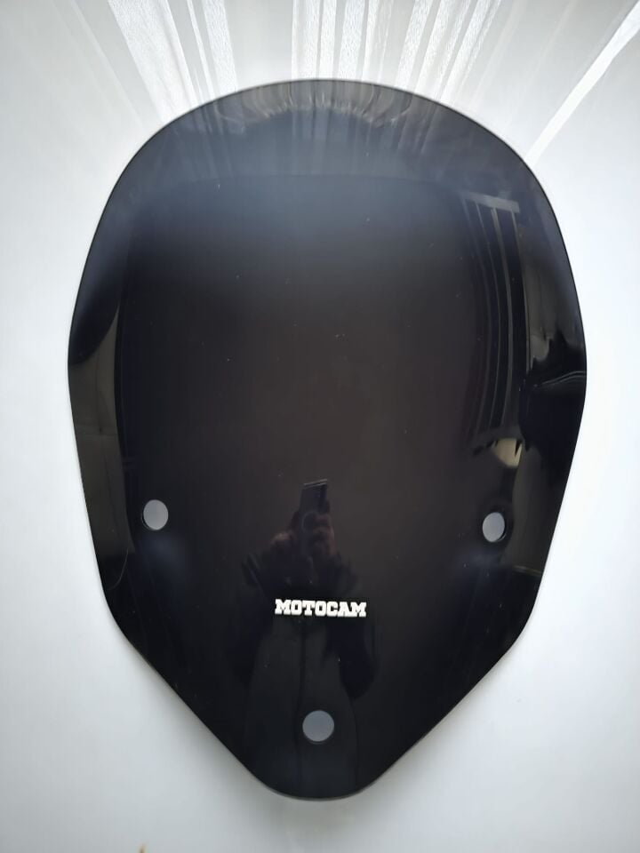 MOTOCAM Aprilia SR Max 250 Ön Cam 2007-2015 Model 58cm Siyah Renkli 4mm