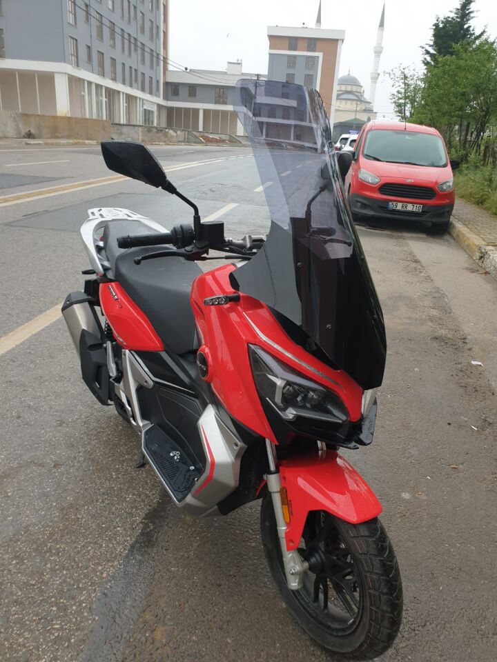 MOTOCAM RKS Reale 125 Ön Cam 2023-2026 Model 78cm Füme Renkli 4mm UZUN