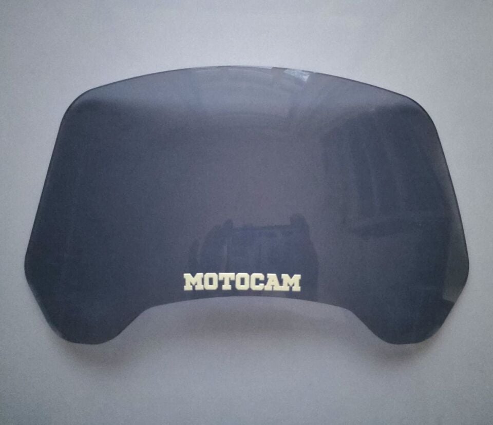 MOTOCAM Rüzgar Saptırıcı Deflektör Camı Deliksiz 32x15cm Füme Renkli   (APARATSIZDIR)