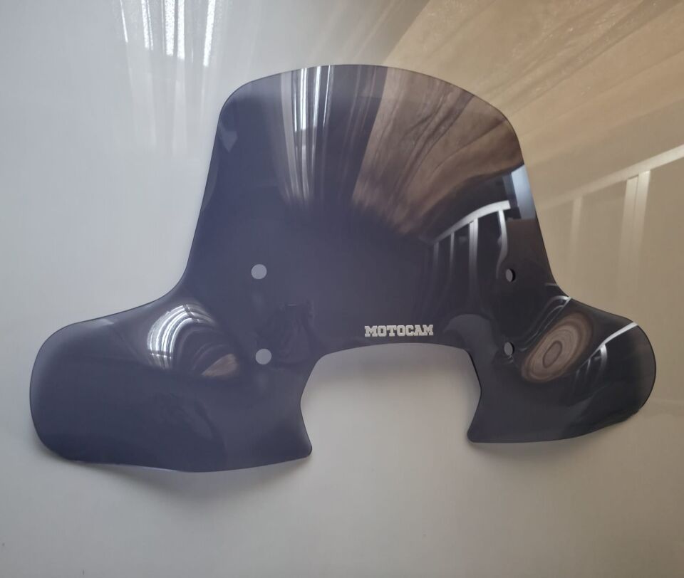 MOTOCAM RKS SC 150 Ön Cam 2023-2026 Model 40cm Füme Renkli 4mm Elcikli APARATSIZ