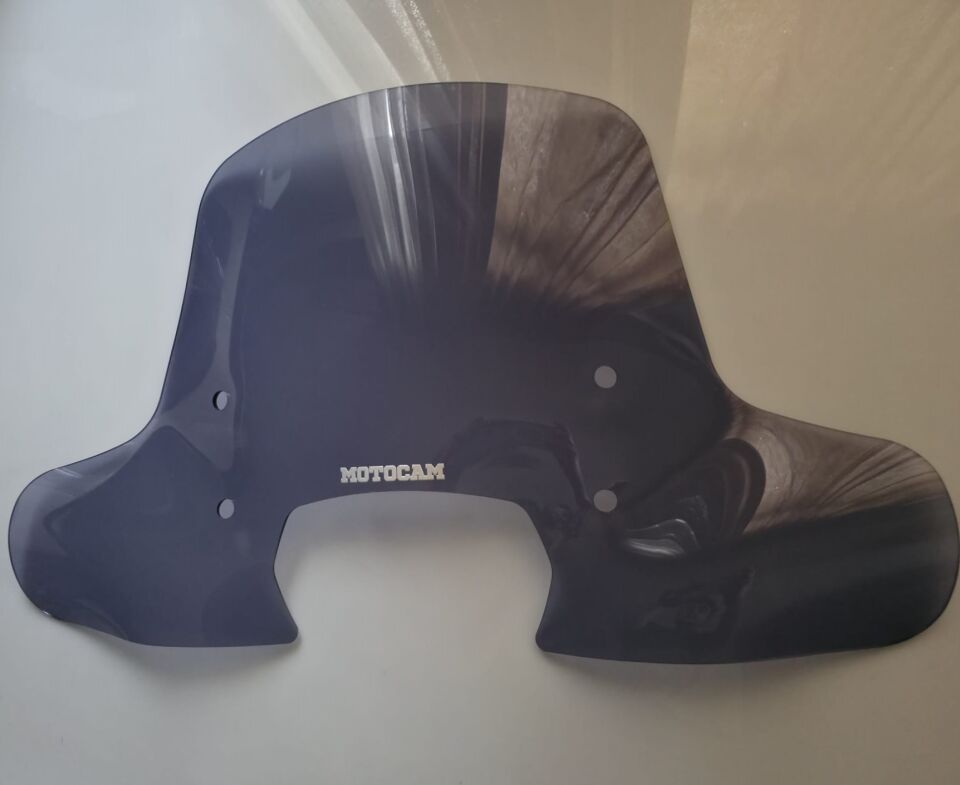 MOTOCAM RKS SC 150 Ön Cam 2023-2026 Model 40cm Füme Renkli 4mm Elcikli APARATSIZ