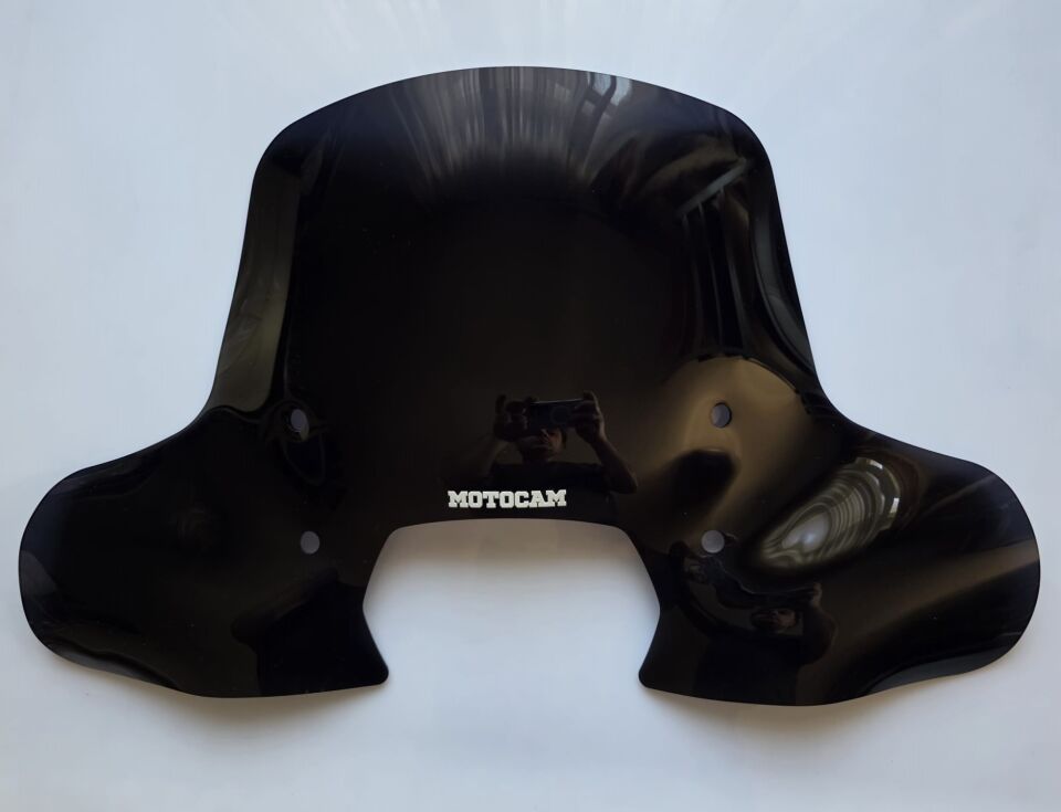 MOTOCAM RKS SC 150 Ön Cam 2023-2026 Model 40cm Siyah Renkli 4mm Elcikli APARATSIZ