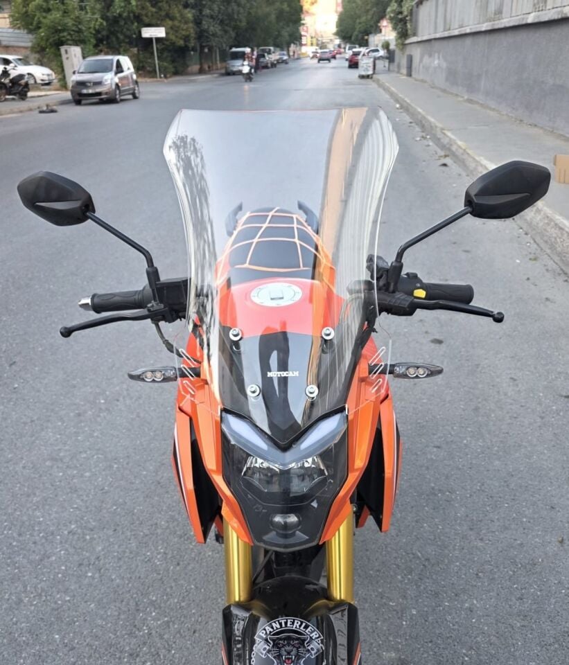 MOTOCAM Arora ARS 200 Ön Cam 2022-2026 Model 46cm Şeffaf Renkli 4mm