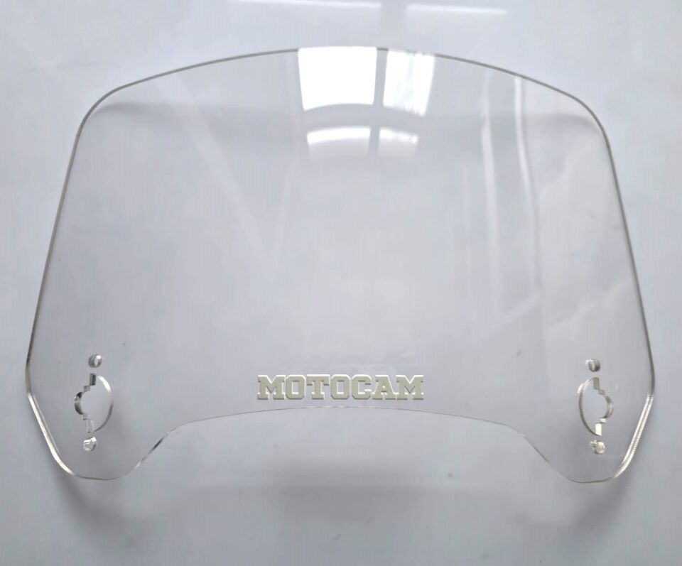 MOTOCAM Rüzgar Saptırıcı Deflektör Camı 3 Delikli 35x18cm Tırtıklı Şeffaf Renkli   (APARATSIZDIR)