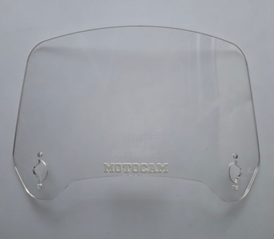 MOTOCAM Rüzgar Saptırıcı Deflektör Camı 3 Delikli 35x18cm Tırtıklı Şeffaf Renkli   (APARATSIZDIR)