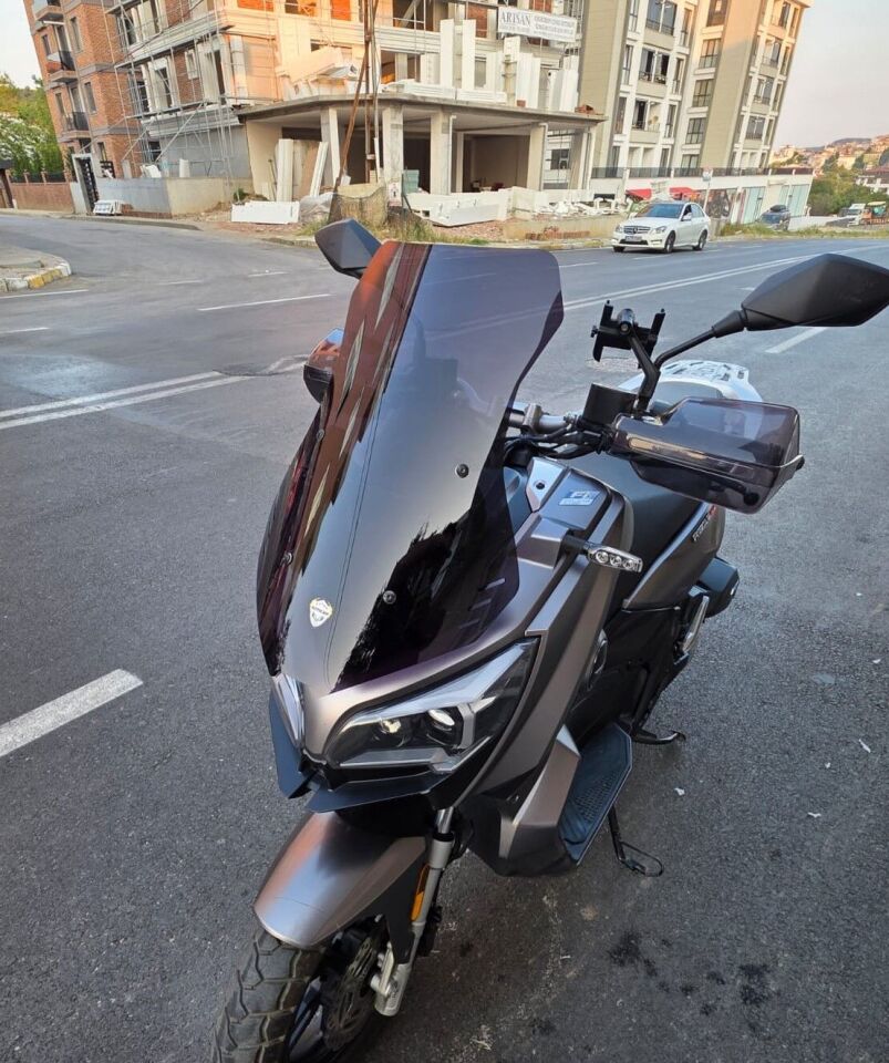 MOTOCAM RKS Reale 125 Ön Cam 2023-2026 Model 55cm Siyah Renkli 4mm KISA SPOR CAM
