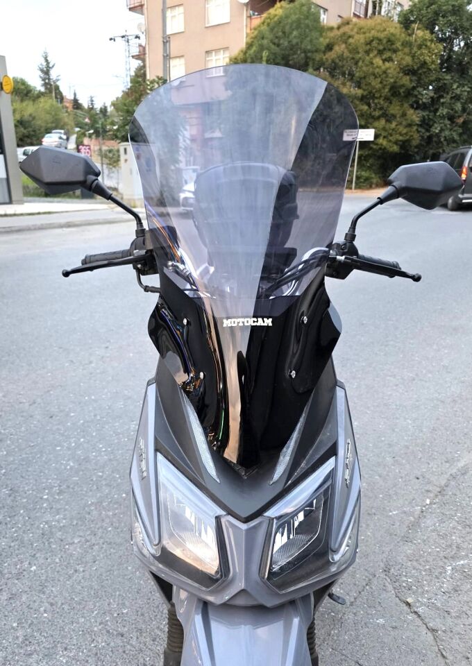 MOTOCAM Altai F3 Max Ön Cam 2024-2026 Model 63cm Füme Renkli 4mm