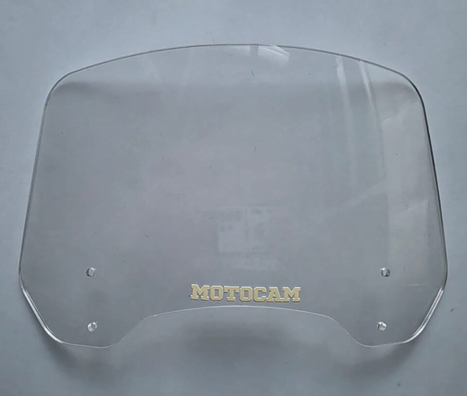 MOTOCAM Rüzgar Saptırıcı Deflektör Camı 2 Delikli 3.5cm 32x18cm Şeffaf Renkli   (APARATSIZDIR)