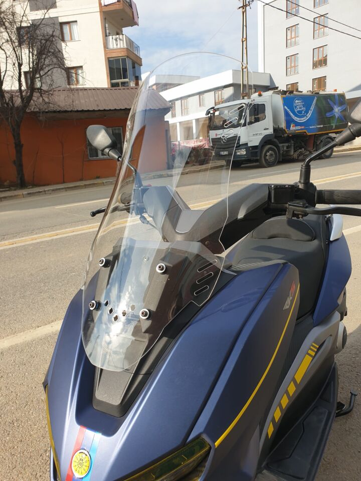 MOTOCAM RKS Vieste 249 Ön Cam 2022-2026 Model 65cm Şeffaf Renkli 4mm ORTA BOYLU