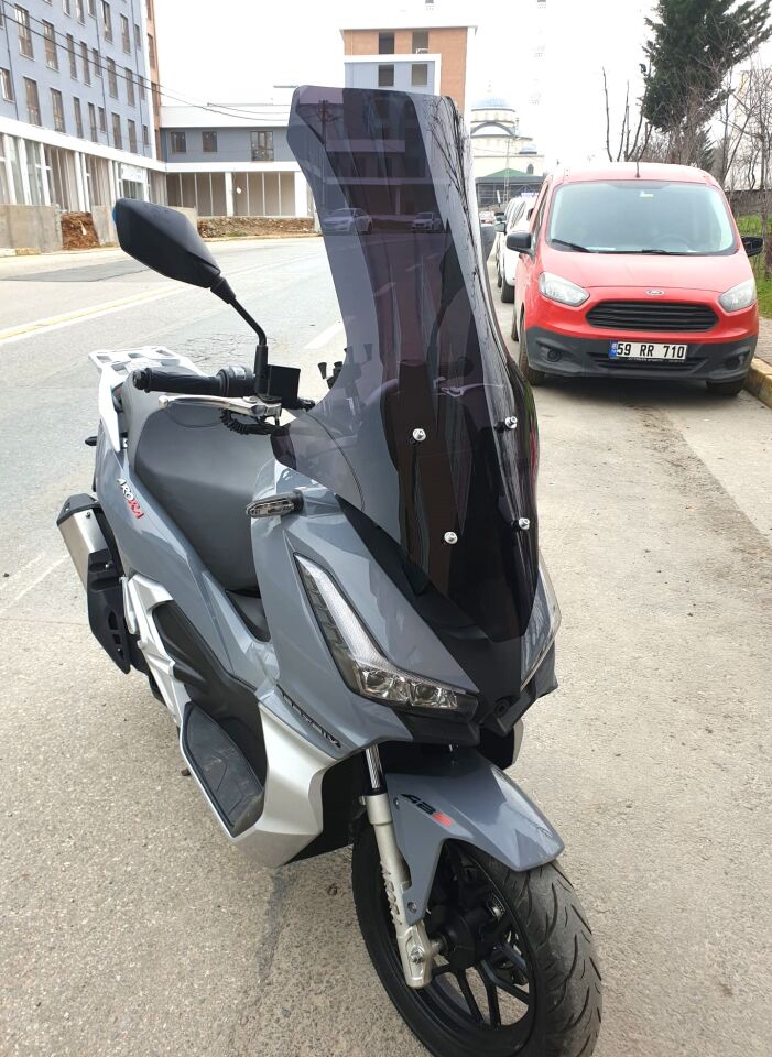 MOTOCAM Arora Max PRO 125 Ön Cam 2023-2026 Model 78cm Siyah Renkli 4mm UZUN