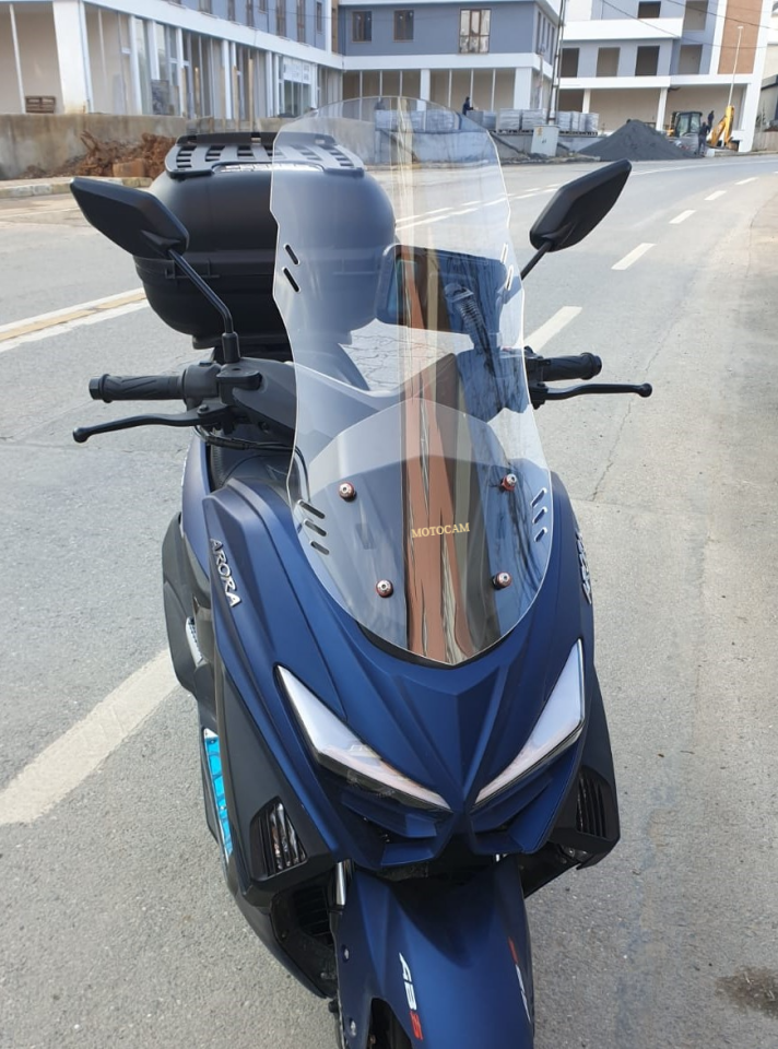MOTOCAM Arora Max T Ön Cam 2022-2026 Model 65cm Şeffaf Renkli 4mm ORTA BOYLU