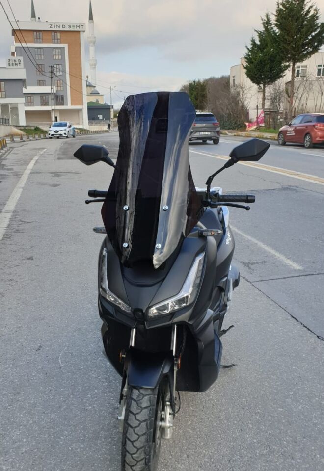 MOTOCAM Salcano Wind 150 Ön Cam 2023-2026 Model 75cm Siyah Renkli 4mm