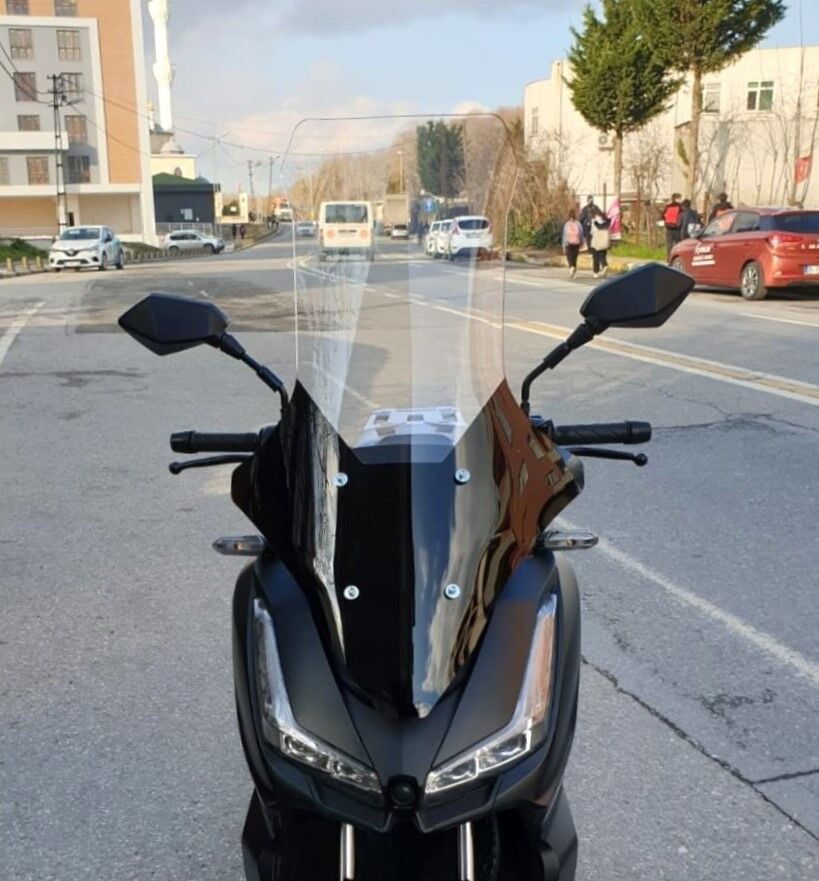 MOTOCAM Salcano Wind 150 Ön Cam 2023-2026 Model 78cm Şeffaf Renkli 4mm