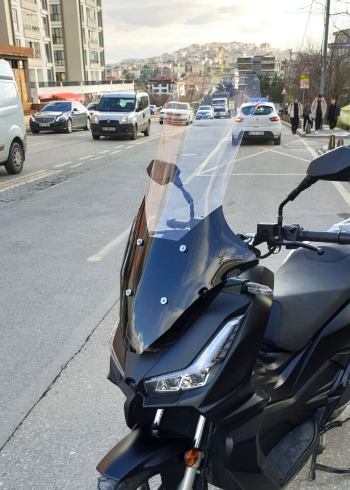 MOTOCAM Salcano Wind 150 Ön Cam 2023-2026 Model 78cm Şeffaf Renkli 4mm