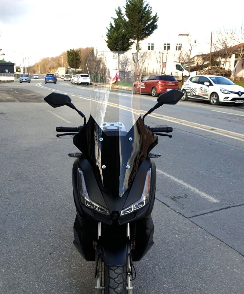 MOTOCAM Salcano Wind 150 Ön Cam 2023-2026 Model 78cm Şeffaf Renkli 4mm