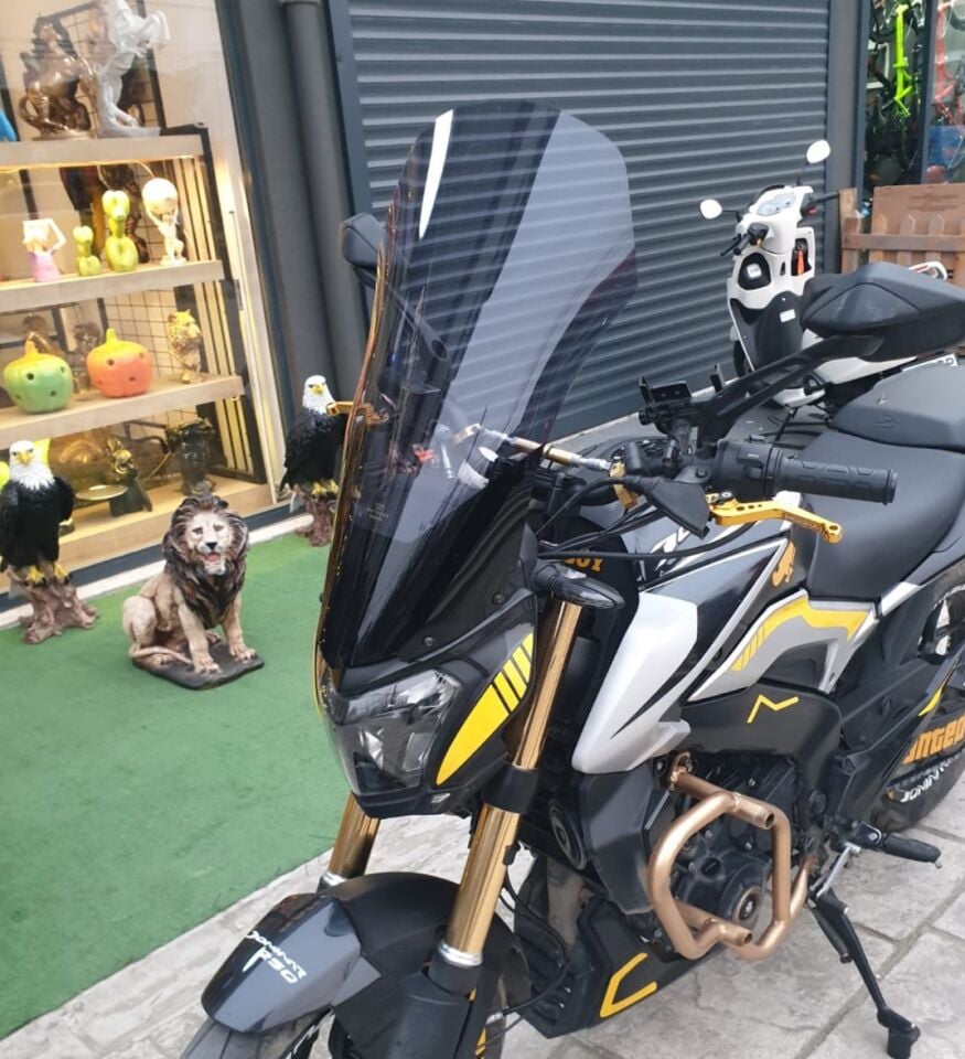 MOTOCAM Bajaj Dominar 250 Ön Cam 2017-2026-2026 Model 58cm Füme Renkli 4mm
