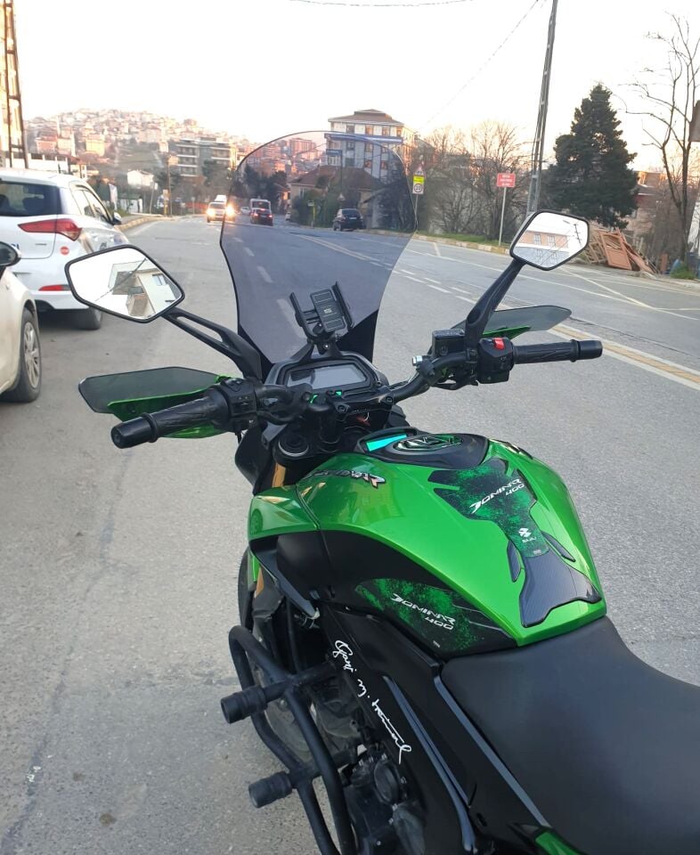 MOTOCAM Bajaj Dominar 400 Ön Cam 2017-2026-2026 Model 58cm Füme Renkli 4mm