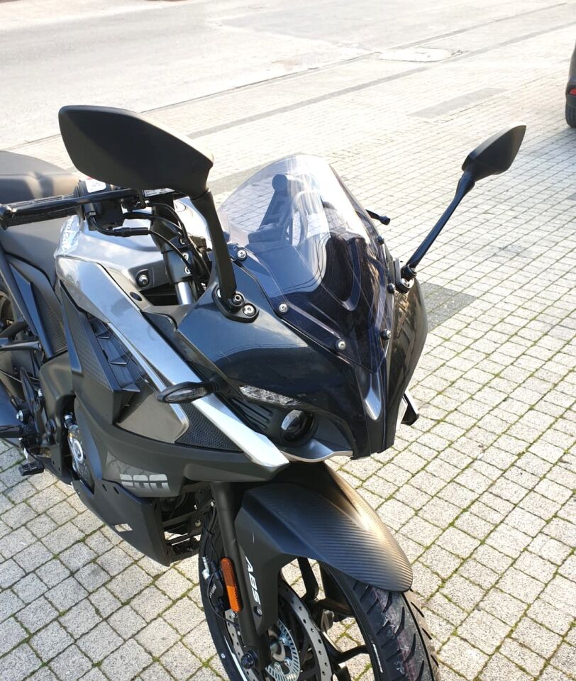 MOTOCAM Bajaj Pulsar RS 200 Ön Cam 2015-2026-2026 Model 33cm Füme Renkli 4mm SPORTİF