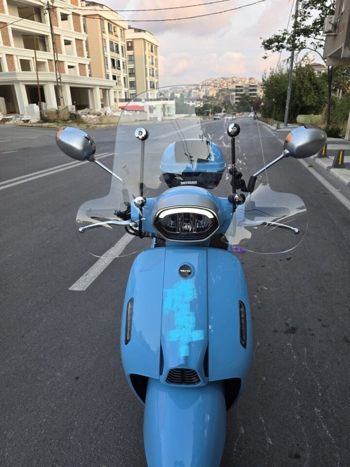 MOTOCAM RKS LT 50 PRO Ön Cam 2023-2026 Model 45cm Şeffaf Renkli 4mm Elcikli APARATSIZ