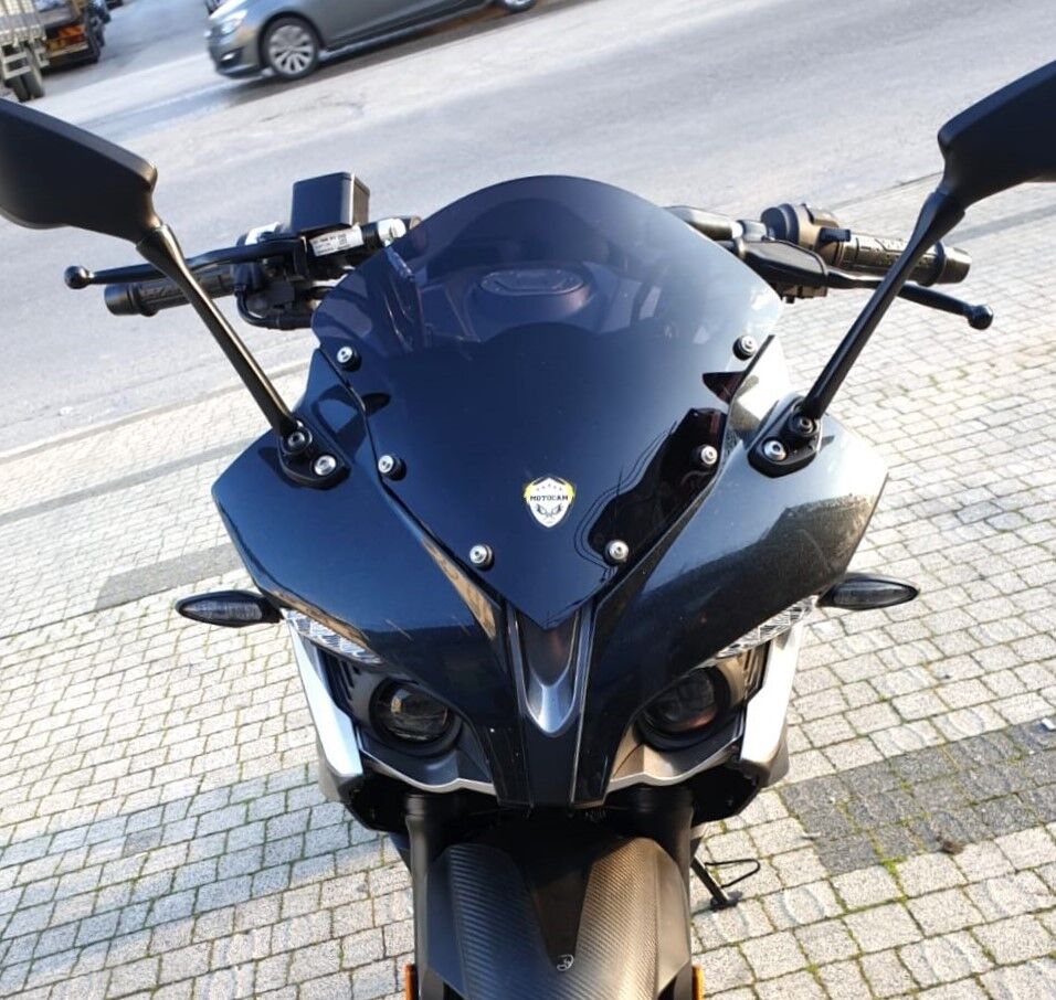 MOTOCAM Bajaj Pulsar RS 200 Ön Cam 2015-2026-2026 Model 33cm Siyah Renkli 4mm SPORTİF