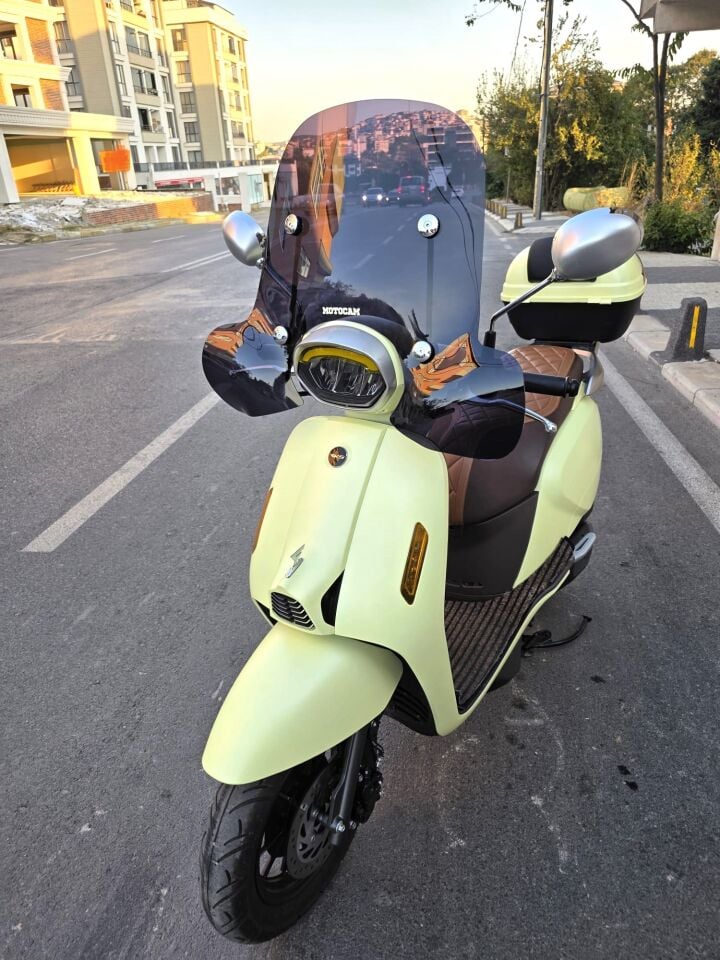 MOTOCAM RKS LT 50 PRO Ön Cam 2023-2026 Model 51cm Siyah Renkli 4mm Elcikli APARATSIZ